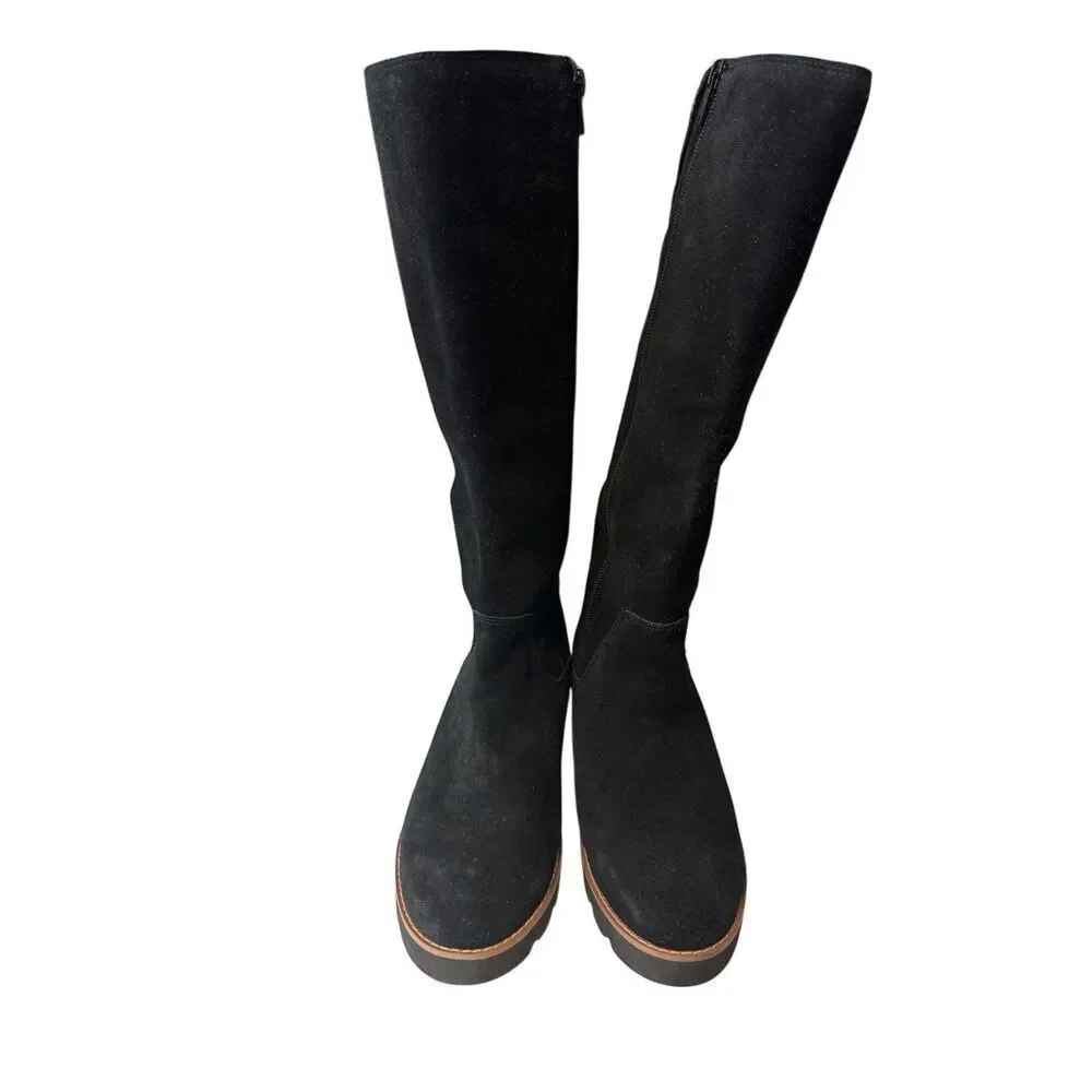 Vionic Tall Suede Knee High Black Zipper VIONIC Ultra Comfort Designer Sz 5